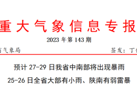 預(yù)計(jì)27-29日 我省中南部將出現(xiàn)暴雨縮略圖
