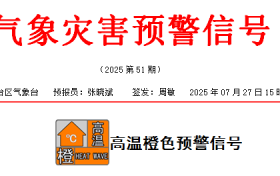 漢臺區(qū)氣象臺發(fā)布高溫橙色預警信號縮略圖